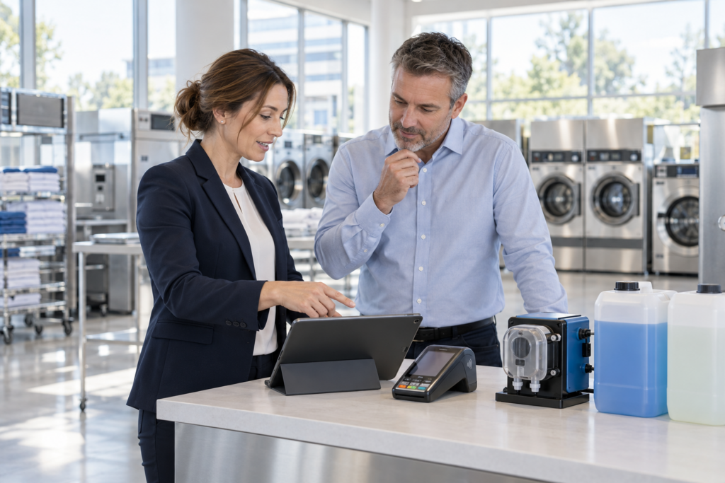 Demonstrating a laundry solution with a potential supplier partner